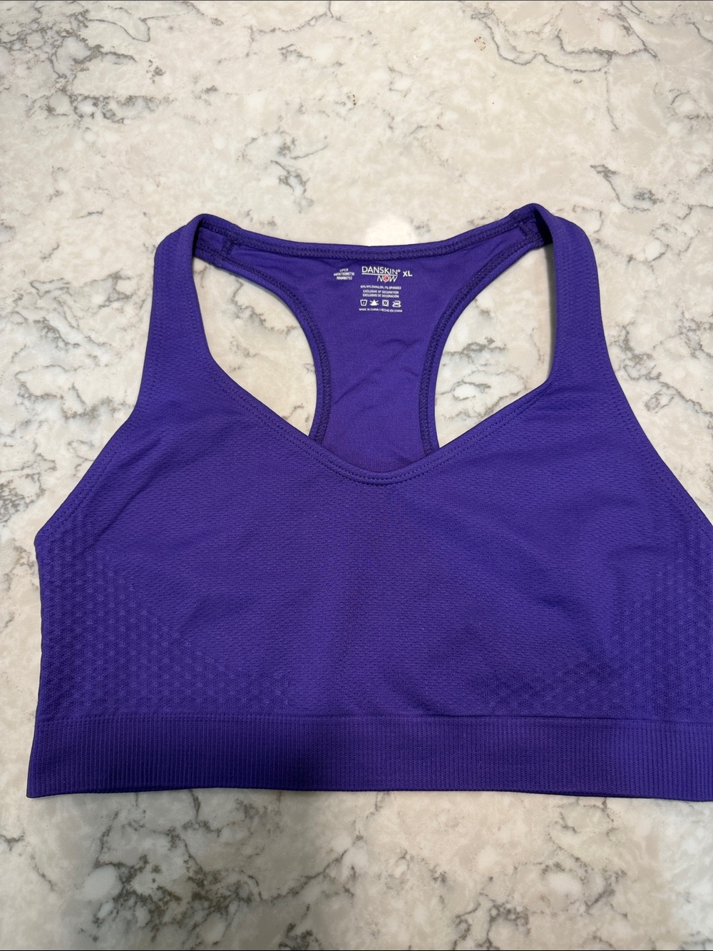Danskin Purple Seamless Racerback Sports Bra - Stretch Support/Size XL